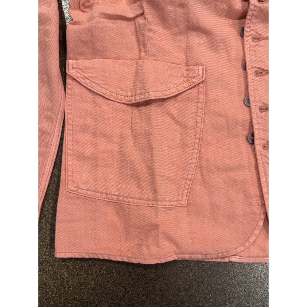 Sandrine Rose Petal Pink Cotton Linen Utility Jacket Blazer M - Picture 7 of 10